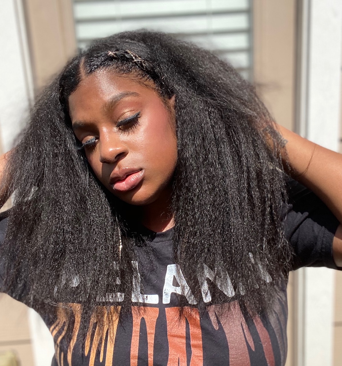 Kinky straight on sale hair